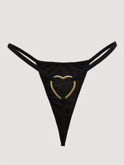 Women's Low-Rise Thong Lingerie with Heart-Shaped Detailing in Solid Color