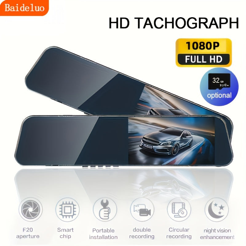 HD Dual Dash Cam 1080P Front 480P Rear Night Vision Ultra-Thin Wide-Angle