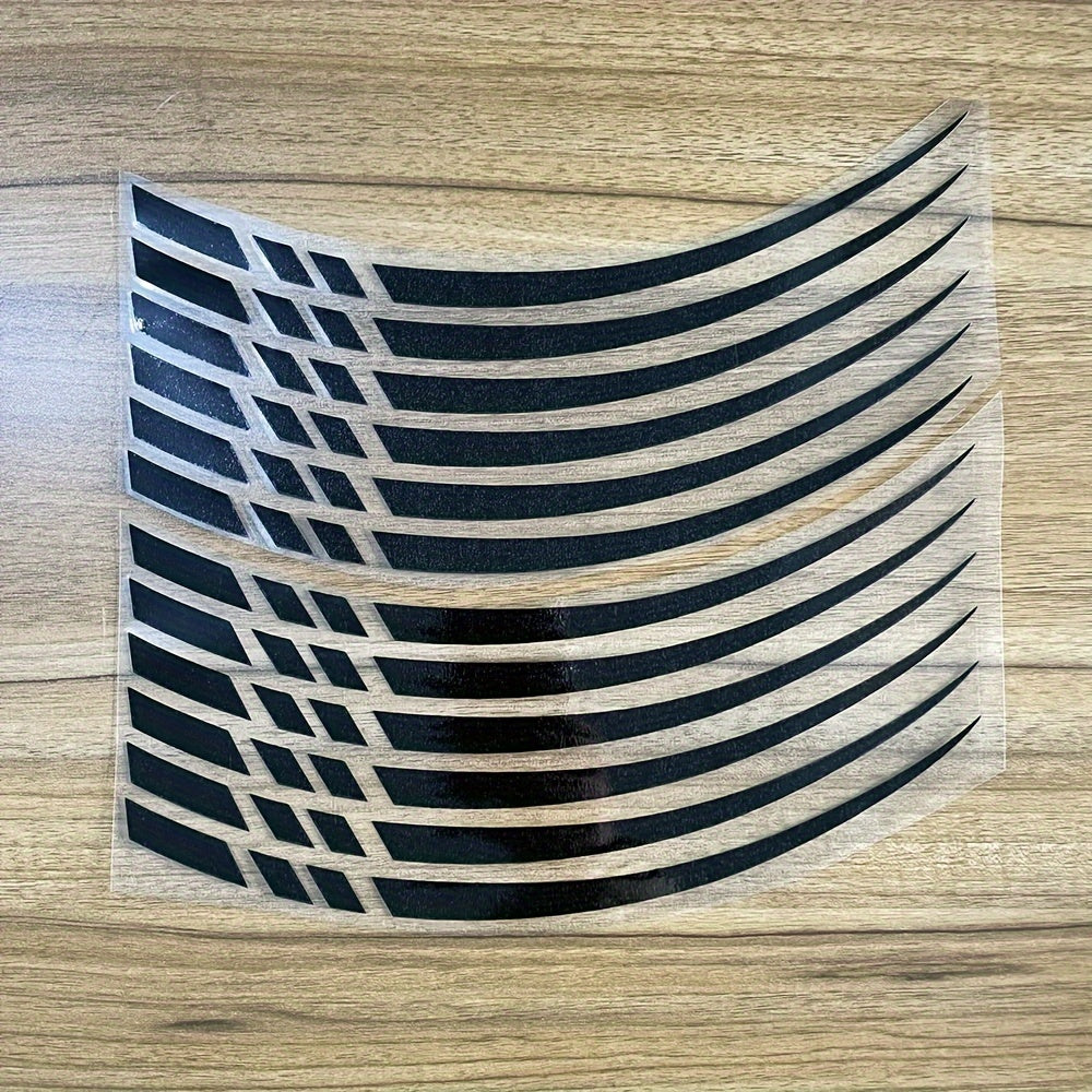 12pcs Car Wheel Rim Stickers Set Sport Stripe Decals for 45.72cm Hubs