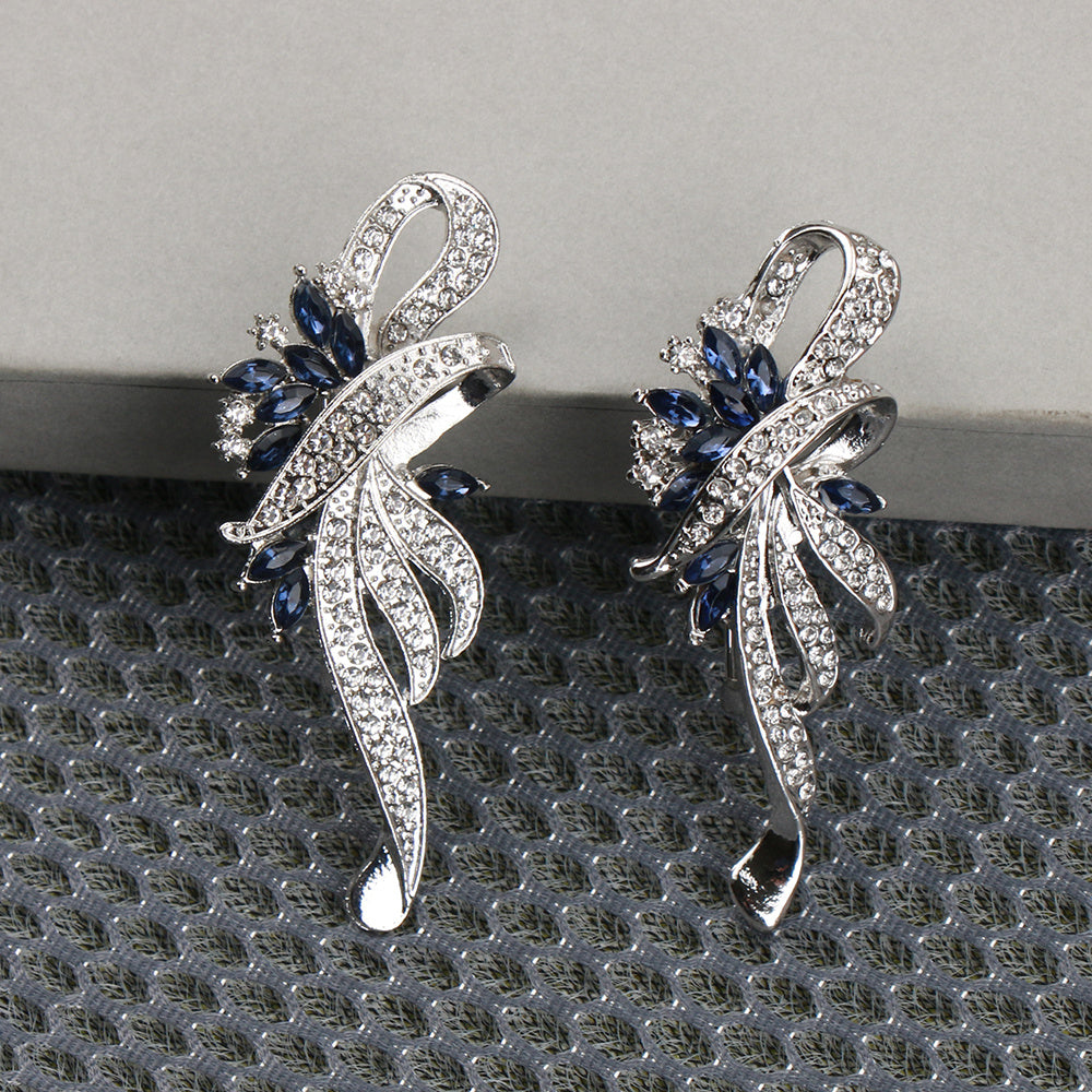 Set of 2 Vintage Enamel Brooches with Rhinestones Irregular Shape for Fashion Lapels or Backpacks