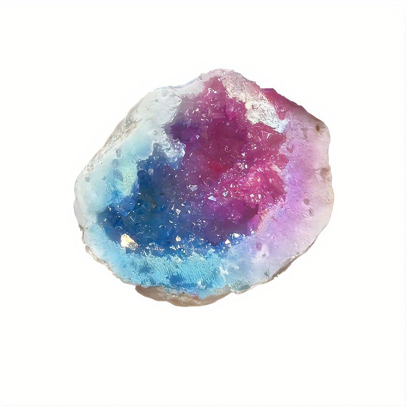 Agate Crystal Geode Decor Natural Electroplated Stone Home Gift