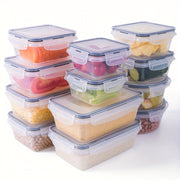 Plastic Food Storage Containers Rectangular Airtight Reusable Microwave Safe Set of 4