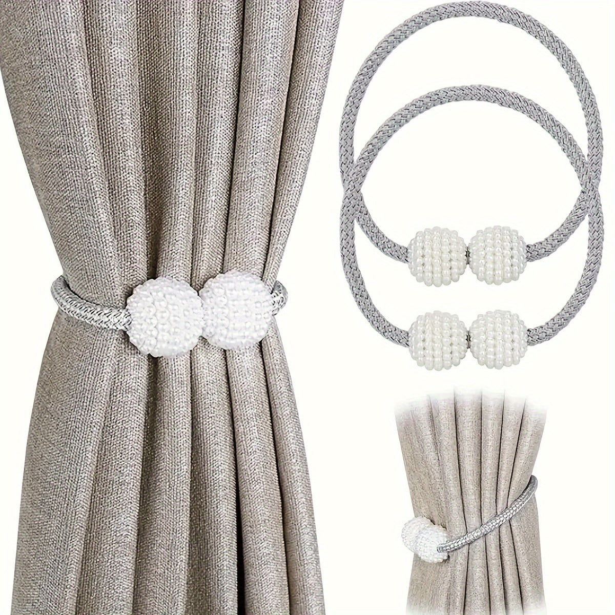 Magnetic Curtain Tiebacks 42cm Classic Design Set of Two for Living Room Bedroom Office