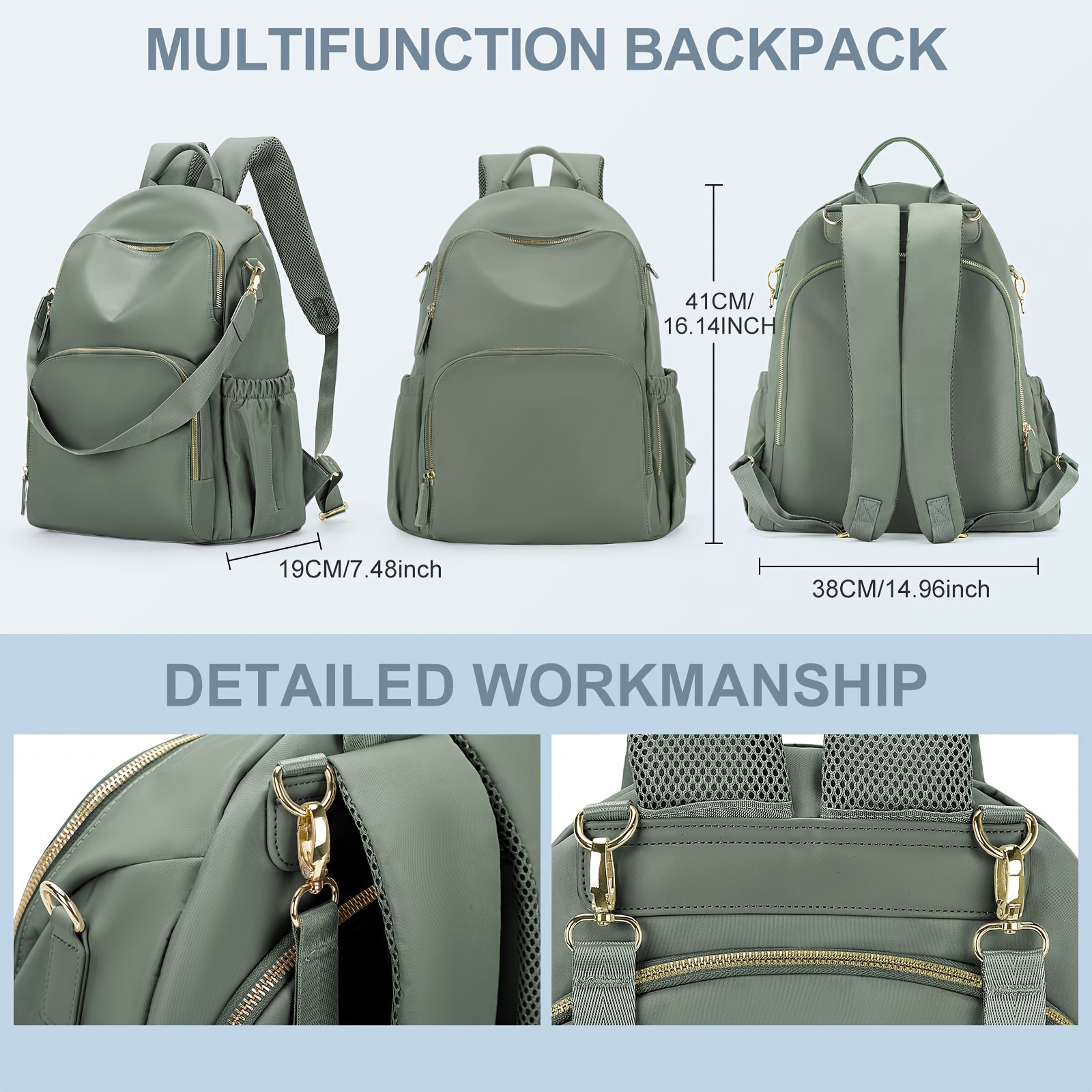 Large Capacity Waterproof Diaper Bag Backpack for New Moms with Insulated Bottle Pockets and Laptop Compartment