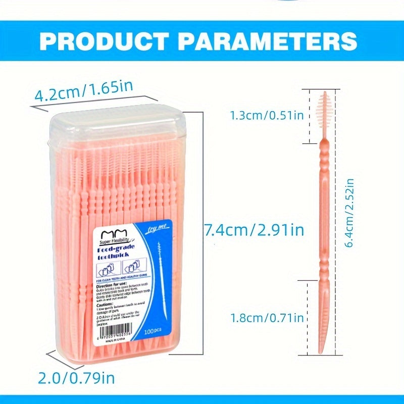 Ikki rangli plastik baliq suyak tish ignalari og‘iz gigiyenasi uchun, sayohat uchun quti