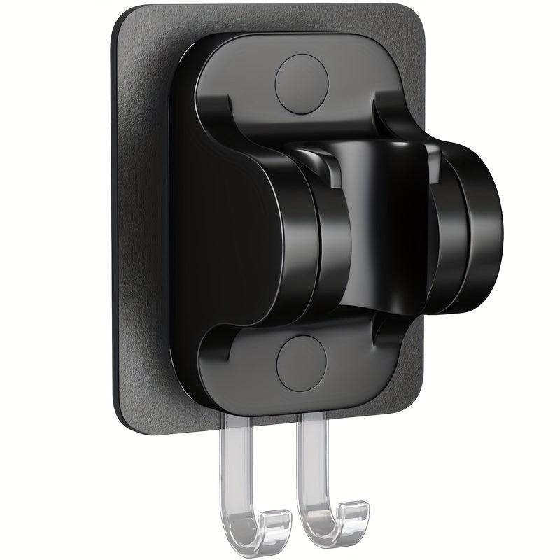 Juego de soporte para cabezal de ducha con acabado en cromo, base ajustable, flexible, con rociador de mano