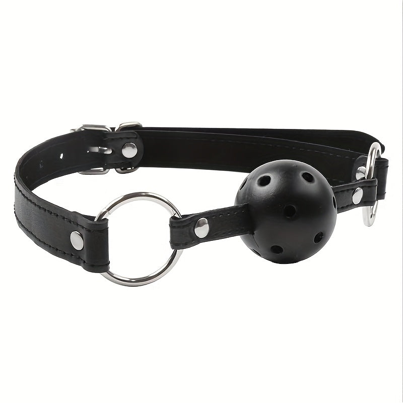 Adult Unisex Red Bondage Ball Gag Hollow Out Round Mouth BDSM Toy