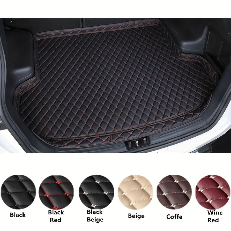 Luxury Faux Leather Car Trunk Mat for SUV All-Weather Durable Floor Liner