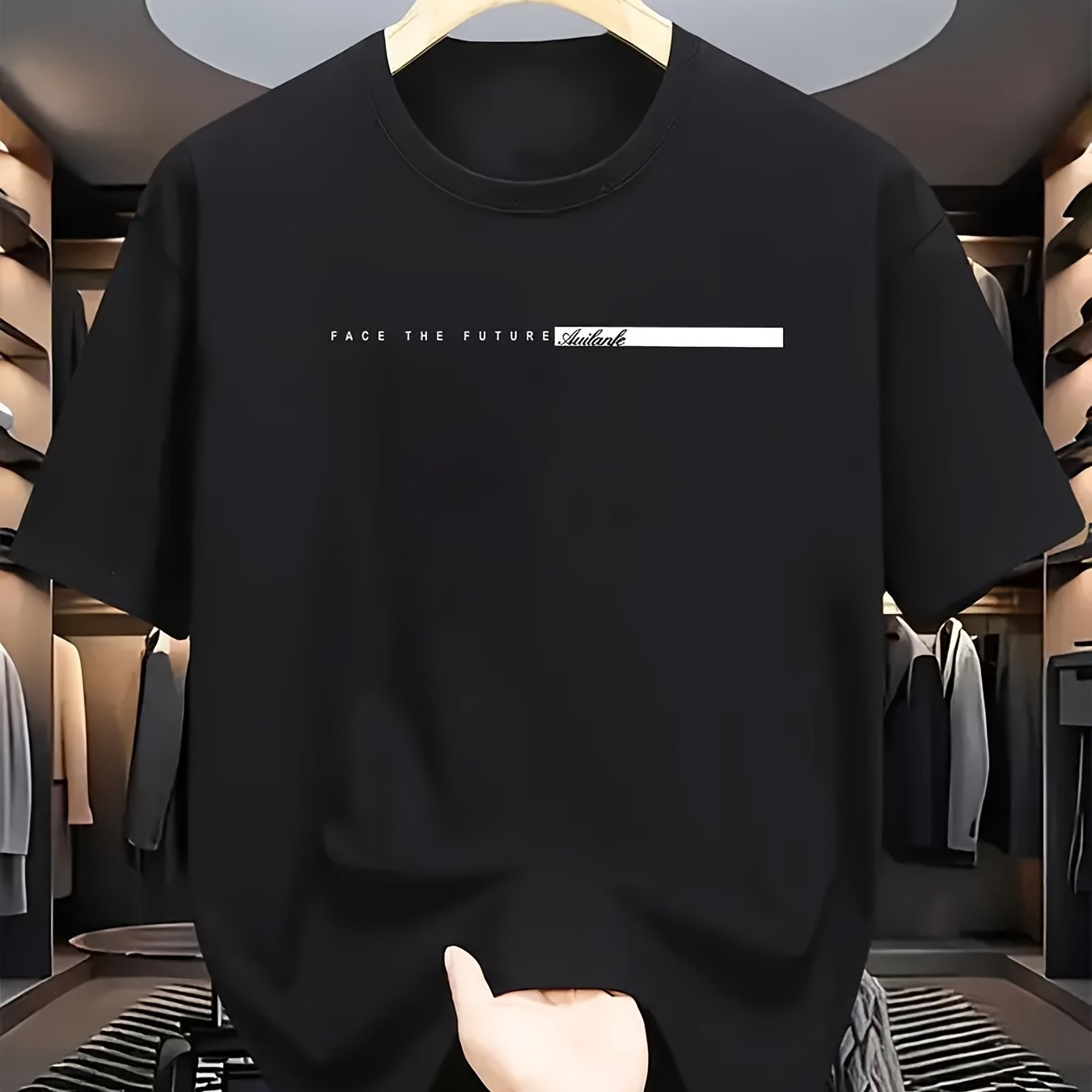 Unisex Summer Polyester Crew Neck T-Shirt with "Face The Future" Print