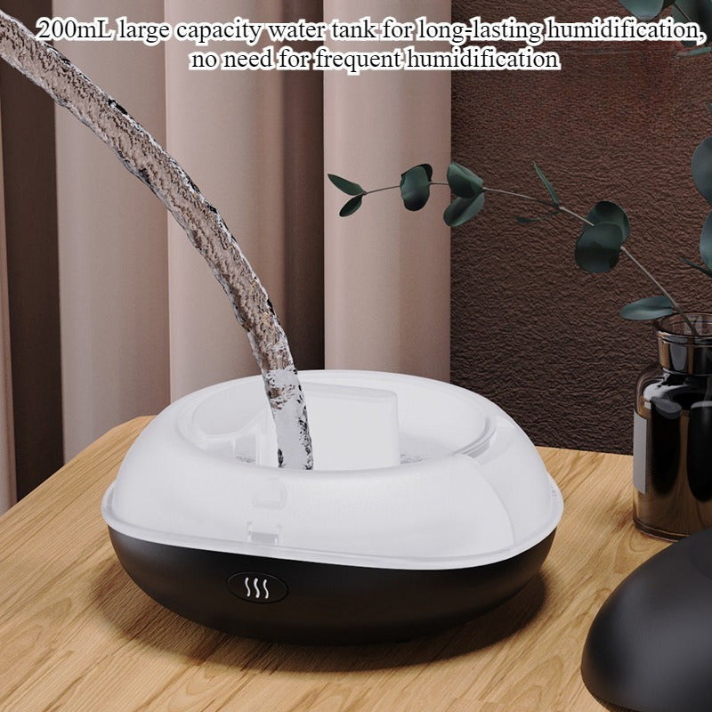 Simulated Flame Crack Humidifier USB Oil Diffuser Seven Colors Light