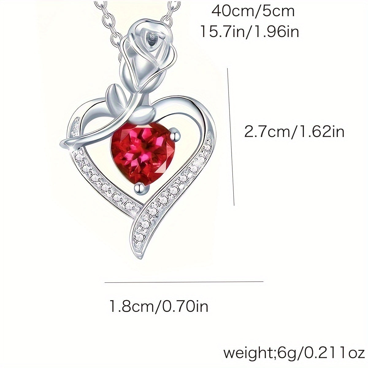 Rose Gold Heart Shaped Pendant Necklace in Gift Box for Women