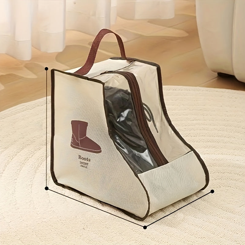 Shoe Storage Bag with Handles for Boots and Flats Dustproof Foldable Organizer