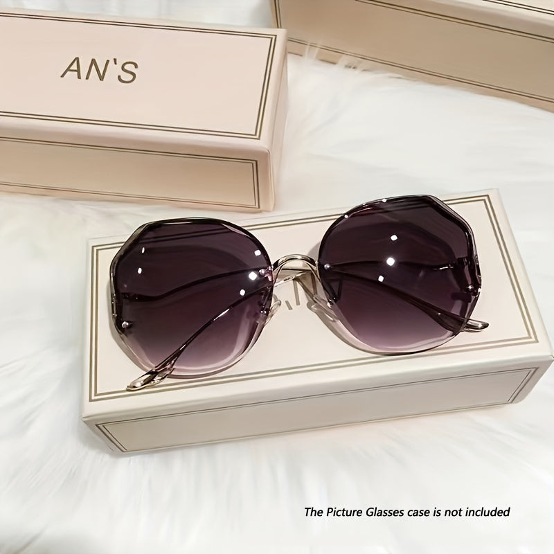 Ayollar uchun Ombre Quyosh Nurlari Polygon Rimless Moda Ko‘zoynaklar yozgi plyaj sayohati uchun