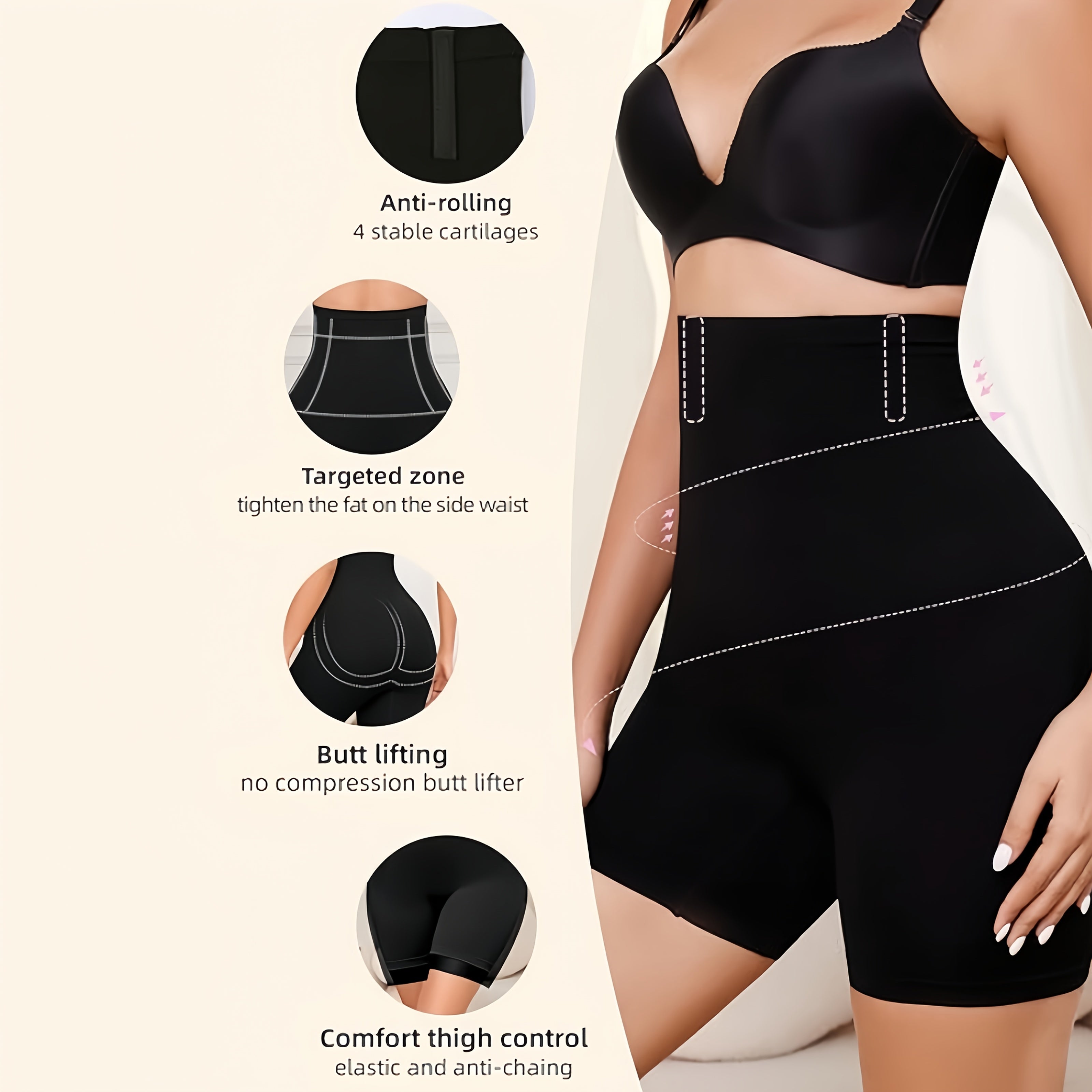 High-Waist Seamless Shapewear Shorts for Women Tummy Control Butt Lift Postpartum Compression All-Season