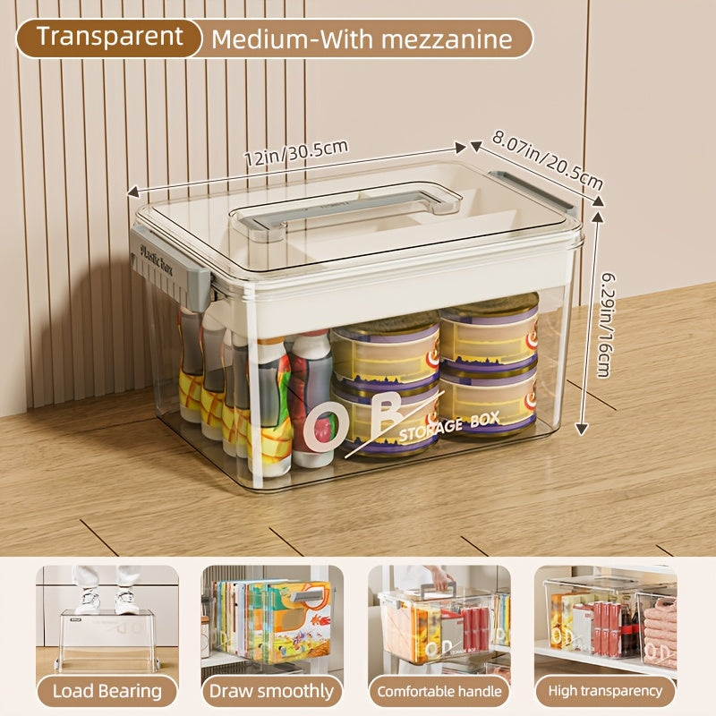 Keng, Suv o'tkazmaydigan saqlash qutisi qopqoq bilan - O'yinchoqlar, atıştırmalıklar va boshqalar uchun ideal - Uy tartibi uchun qulay va mustahkam tutqichlar bilan