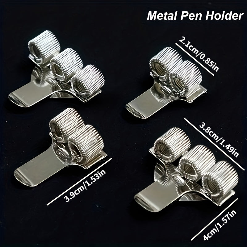 Metal Pen Holder Clip for Desk Organization Durable Steel Office Supplies