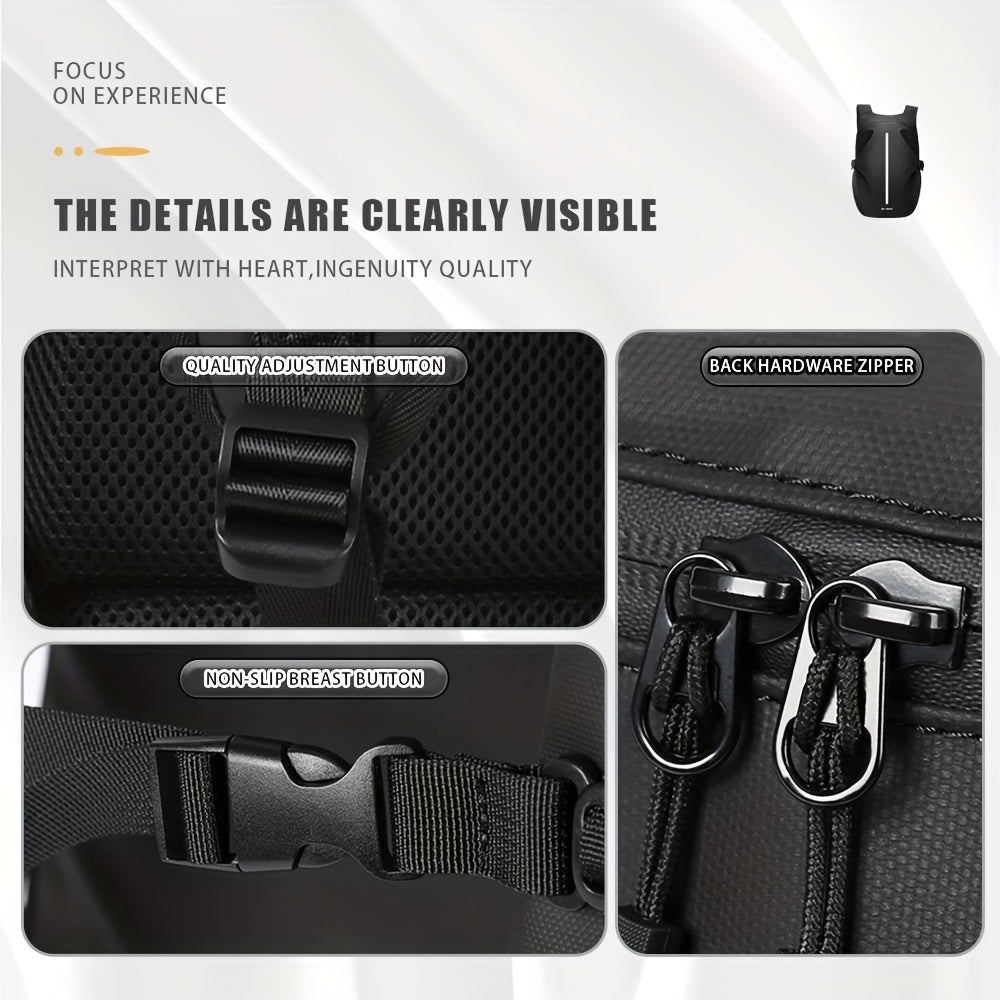 Mochila unisex de casco de moto de tela suave con tiras reflectantes negras