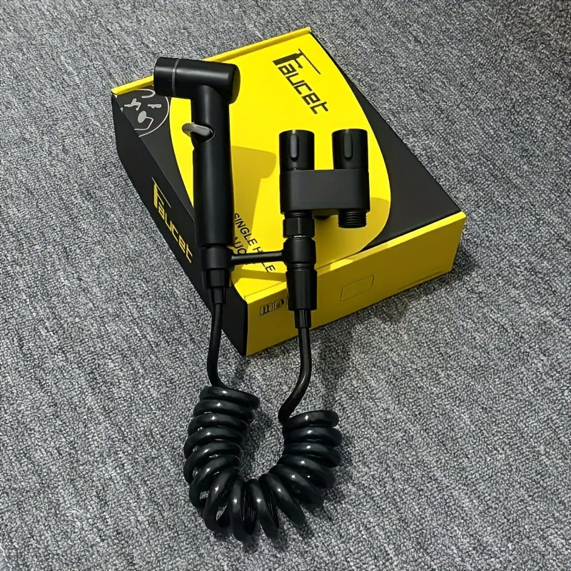 Stainless Steel Handheld Bidet Sprayer Set with Dual Mode Nozzle for Bathroom Cleaning and Toilet Flushing