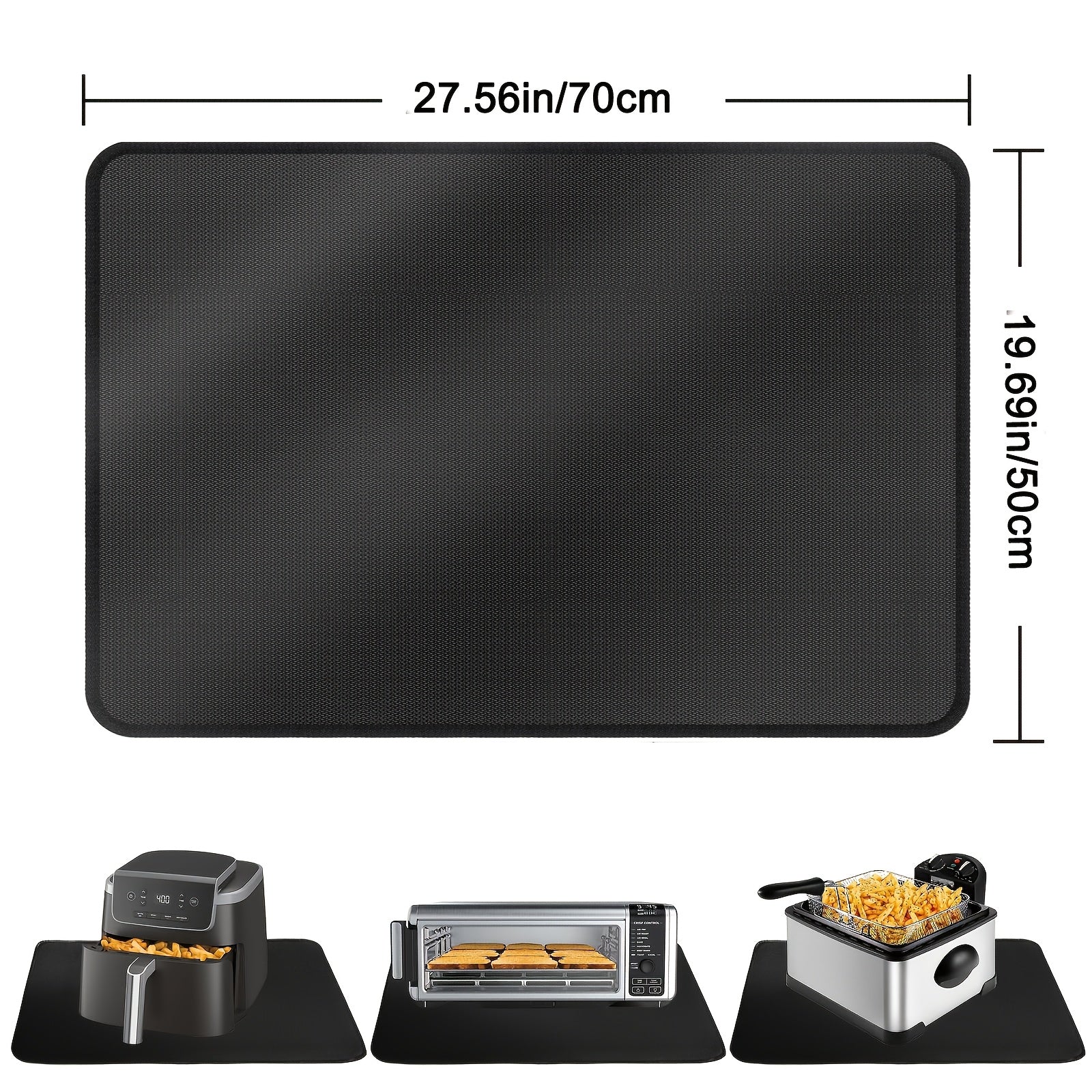 Heat-insulating silicone mat for kitchen appliances surfaces fire-resistant durable