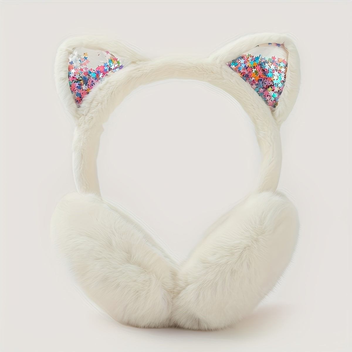 Women's Cat Ear Winter Earmuffs Sparkling Sequin Solid Color Polyester