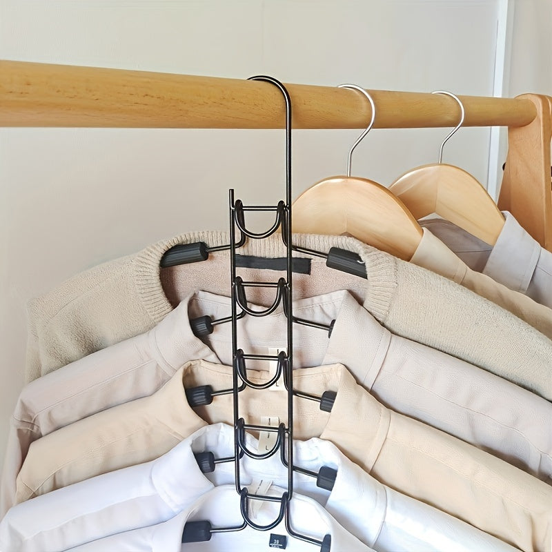 2-Pack Multi-Function Metal Clothes Hangers with Non-Slip Foam Tubes for Closet and Dorm Storage