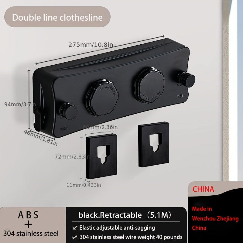 Одноразовая невидимая выдвижная веревка для одежды из нержавеющей стали для использования в помещении и на улице. Идеально подходит для хранения на балконе и способна выдерживать тяжелые нагрузки. Оснащена тросом из нержавеющей стали 304.