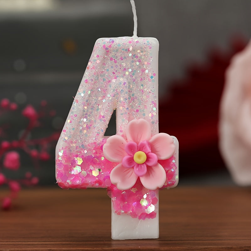 Pink Floral Cake Topper for Parties and Celebrations