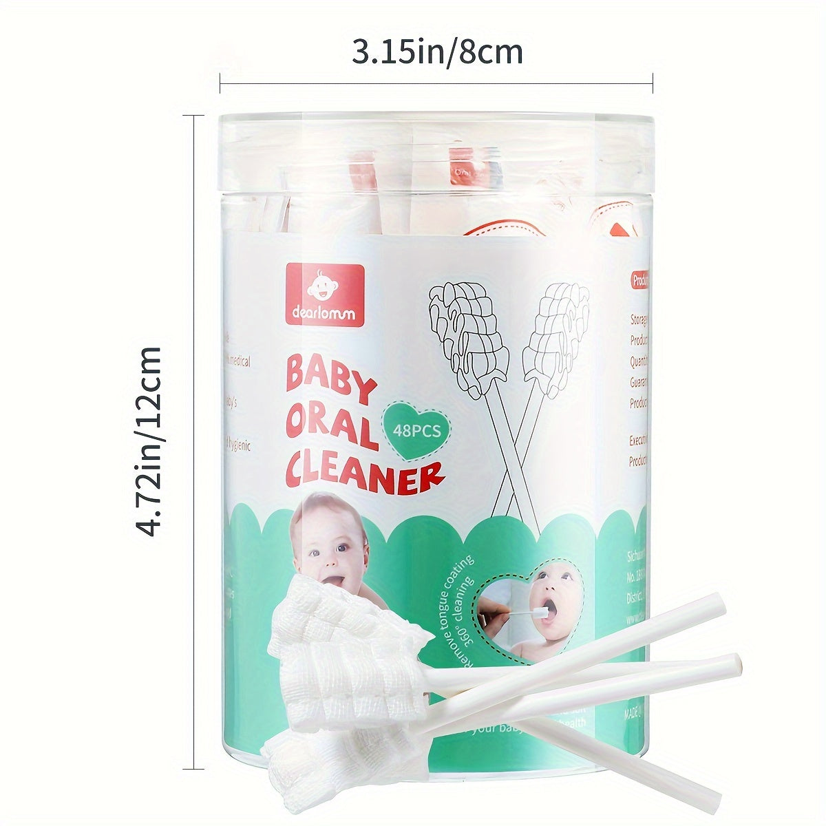 Baby Oral Hygiene Set with Tongue Cleaner and 48 Disposable Toothbrushes for Ages 0-36 Months