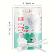 Baby Oral Hygiene Set with Tongue Cleaner and 48 Disposable Toothbrushes for Ages 0-36 Months