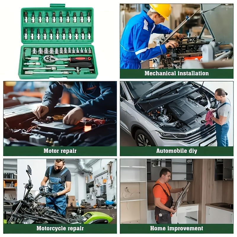 Automobile Maintenance Toolset with Hand Tools for Cars Bikes Motorcycles