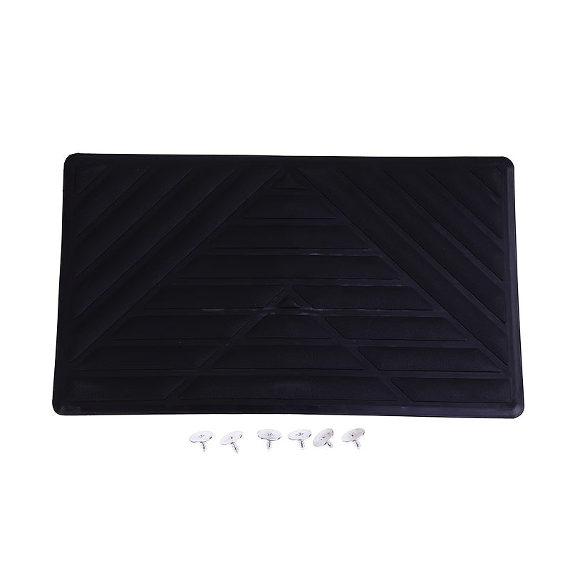 Car Floor Mat Non-Slip Wear-Resistant Pedal Pad Diamond Pattern 24.6x15.5cm