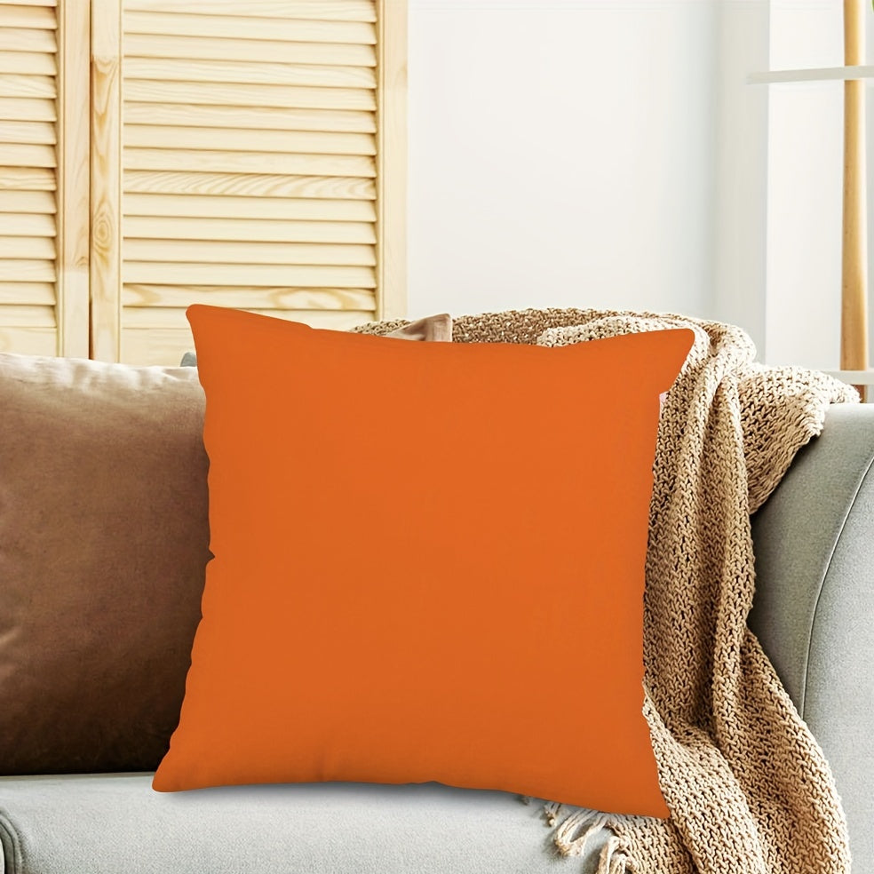 Orange Throw Pillow Cover Zippered Polyester Square Cushion Case for Couch Bedroom Patio 18x18