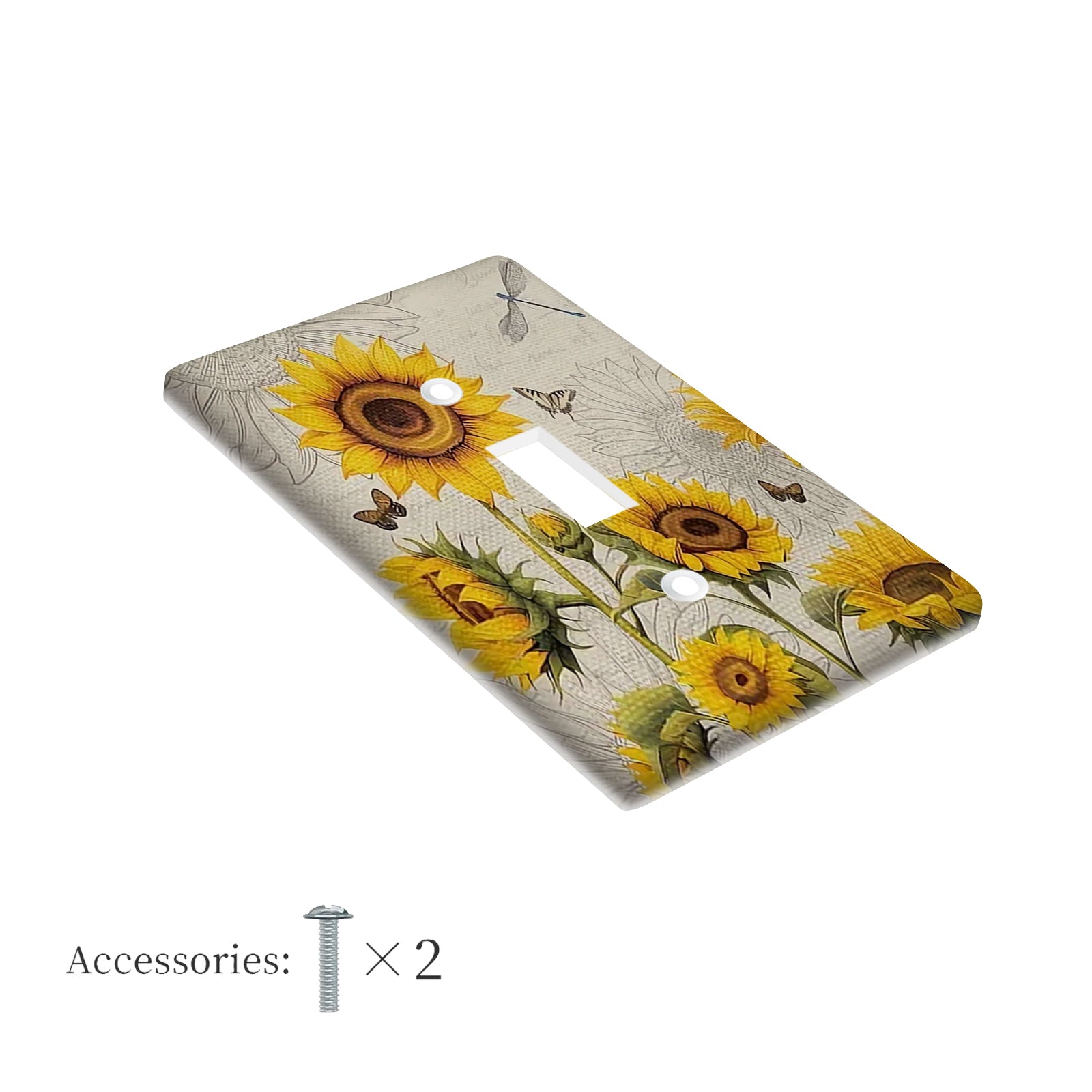 Sunflower Decorative Wall Plate Cover Country Style Easy to Clean for Bathroom and Bedroom Wall Decor
