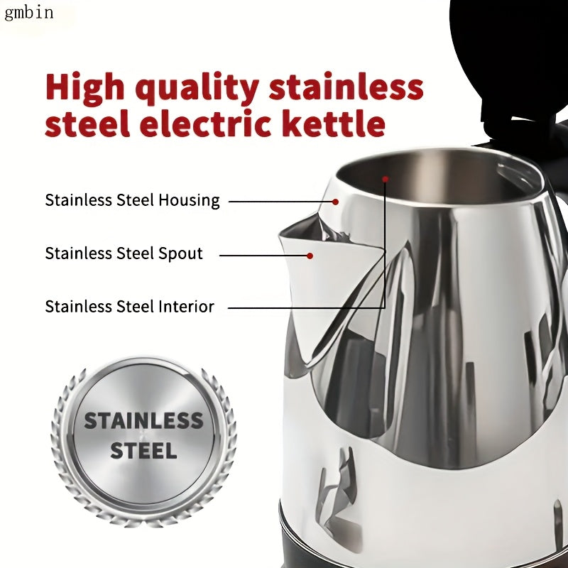 Electric Kettle Stainless Steel Glass 1500W Fast Boil Black Accents
