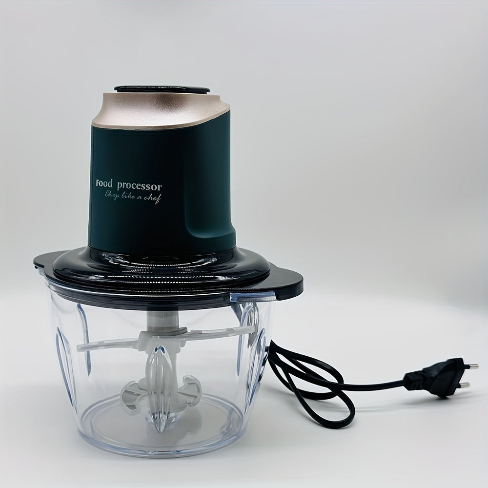 Electric Food Chopper and Processor 8-Cup 300W with 4 Blades 1.2L Glass Bowl