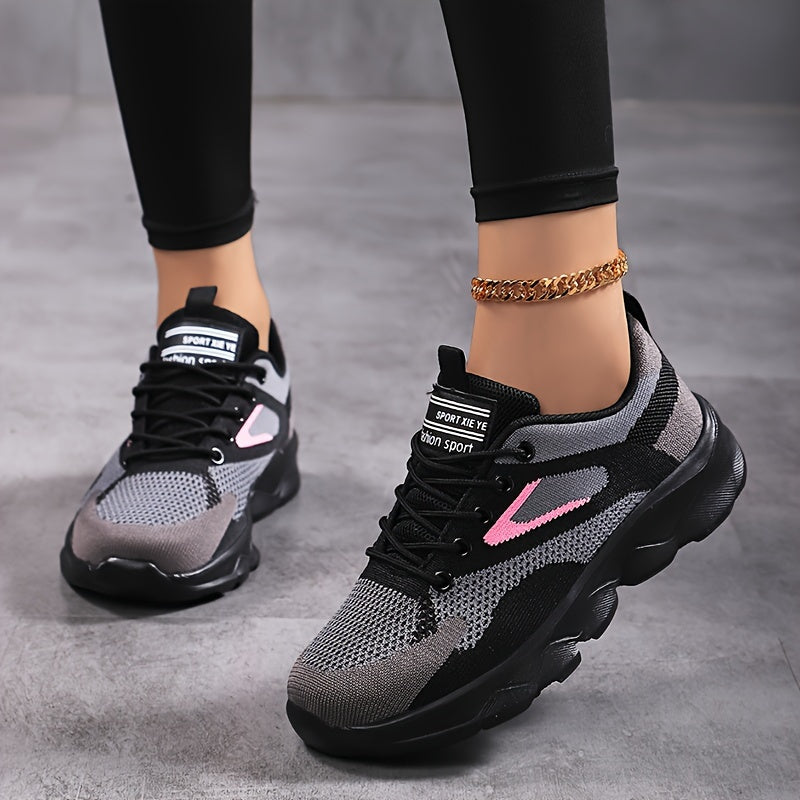 Women's Breathable Mesh Sneakers Lightweight Lace-Up Athletic Shoes