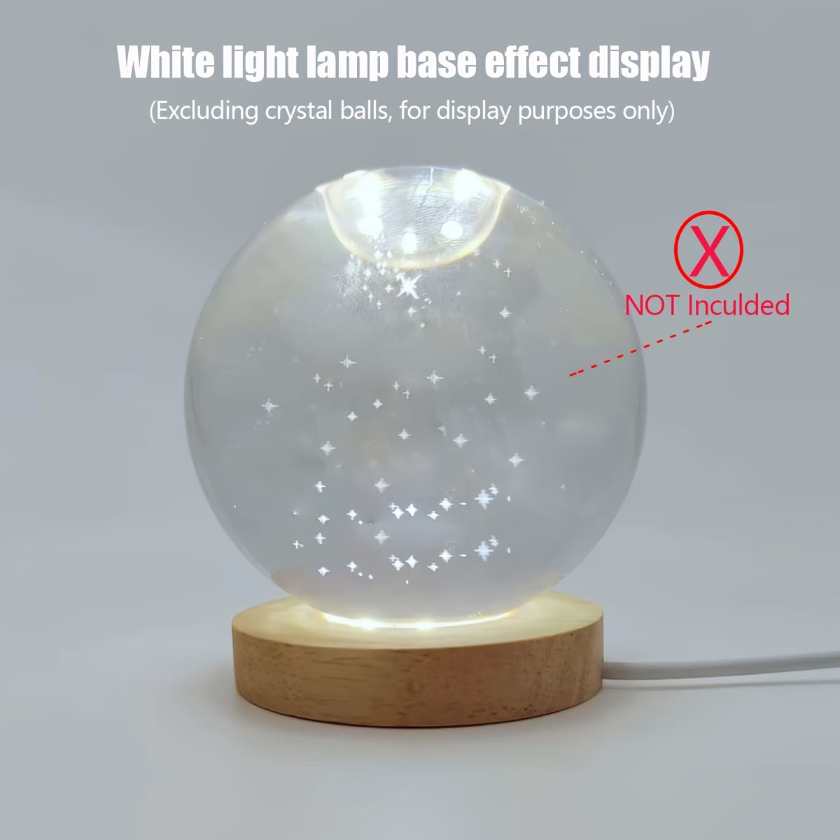 Ручная работа: светодиодная ночная лампа с деревянным основанием и кристальным шаром.