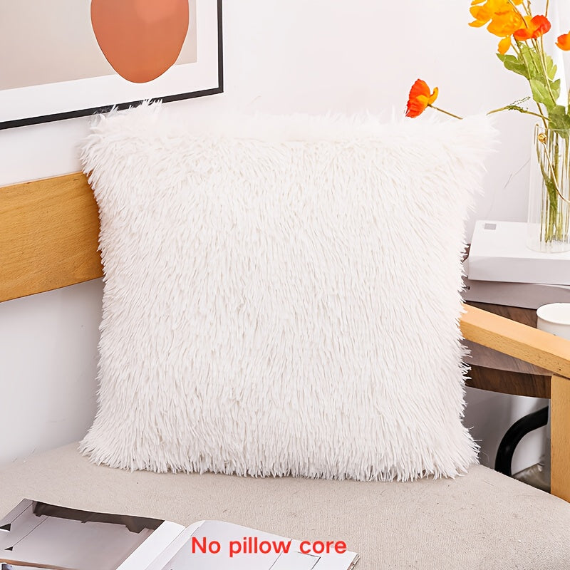 Colorful Faux Fur Throw Pillow 45X45Cm Soft Polyester Cushion for Living Room