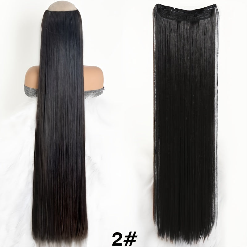 Women's 101.6cm Silky Straight Synthetic Clip-In Hair Extensions for Volume and Length