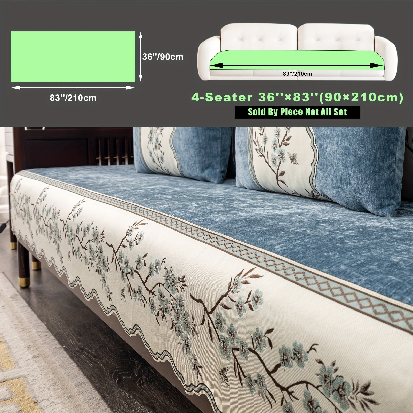 Чехол на диван с цветочным узором для всех сезонов с подушками и защитными чехлами для подушек для гостиной, спальни, офиса