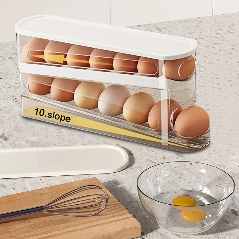 Multilayer Plastic Egg Storage Box - Space Saving Stackable Refrigerator Organizer