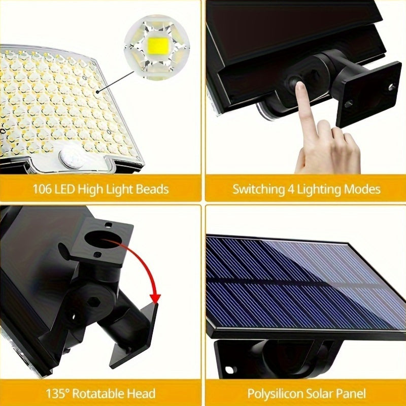 Farol de pared solar resistente al agua para jardín, patio y balcón con batería de litio