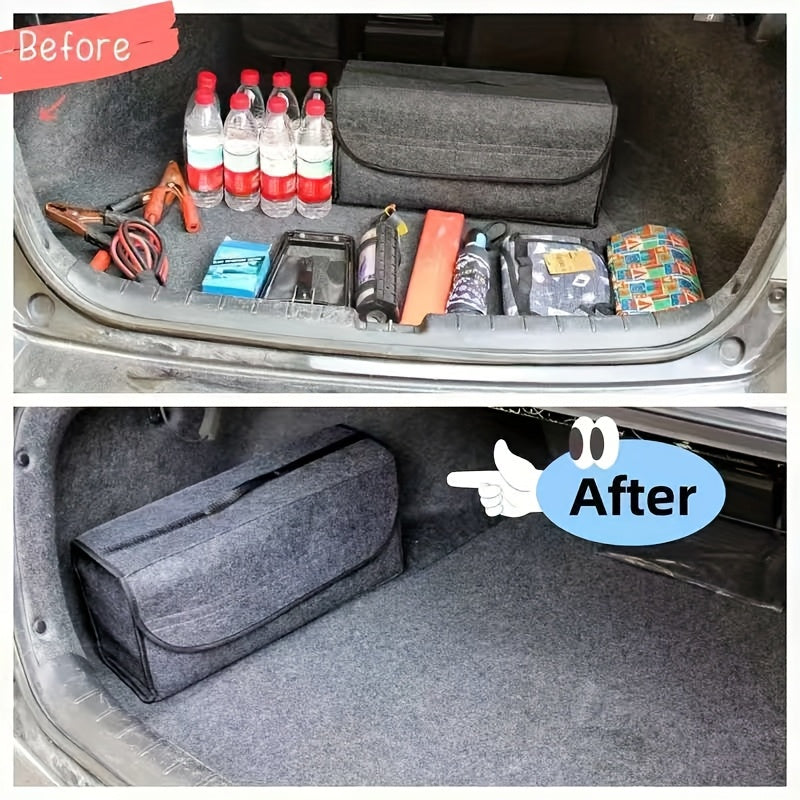 Car Trunk Storage Bag Felt Foldable Organizer for Vehicles