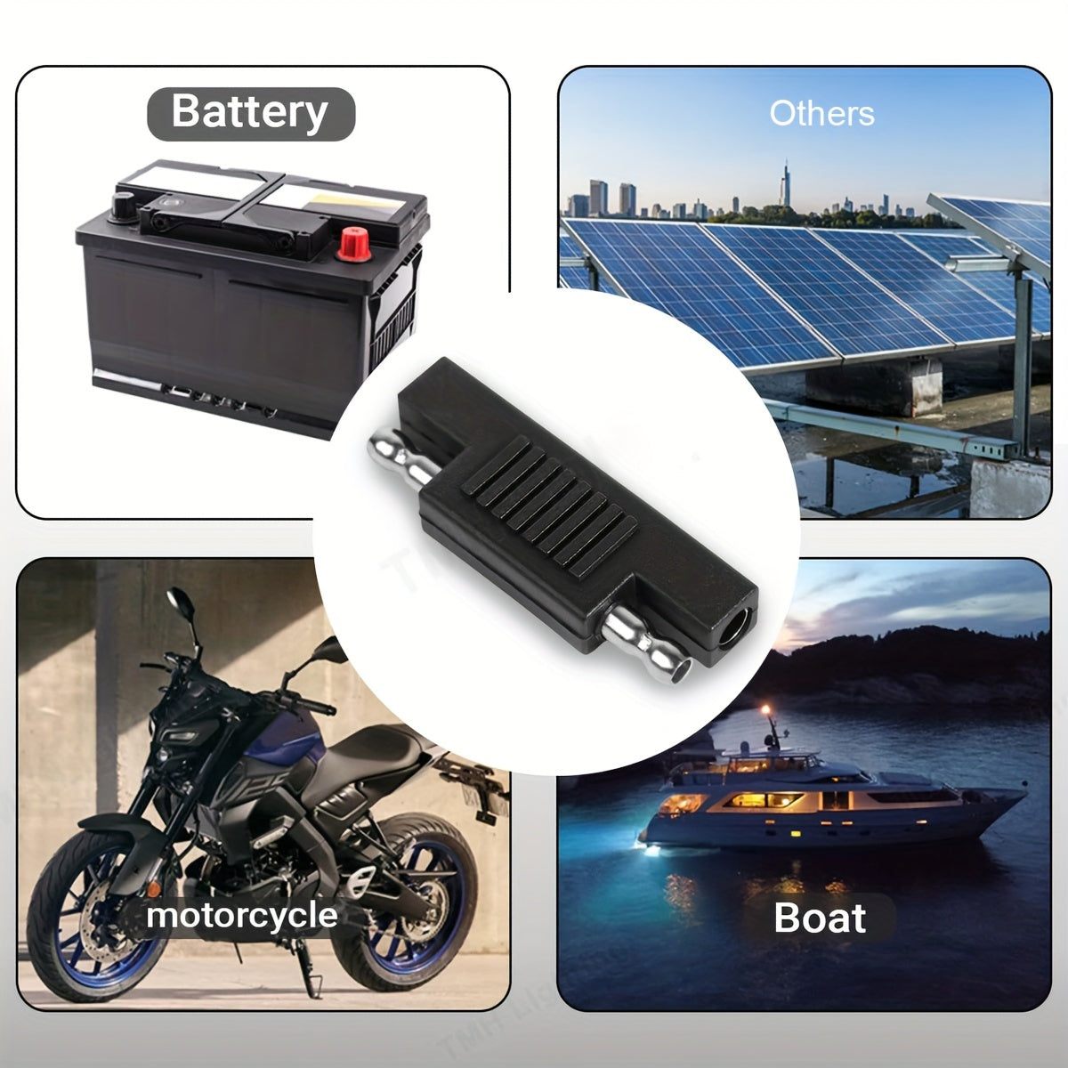 Juego de adaptadores de reversa SAE a SAE, de 4 o 8 unidades, para sistemas de corriente continua de 12V y 24V