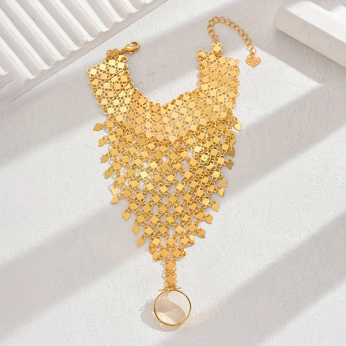 Copper-Plated Metal Love Ring Bracelet for Brides Wedding Jewelry