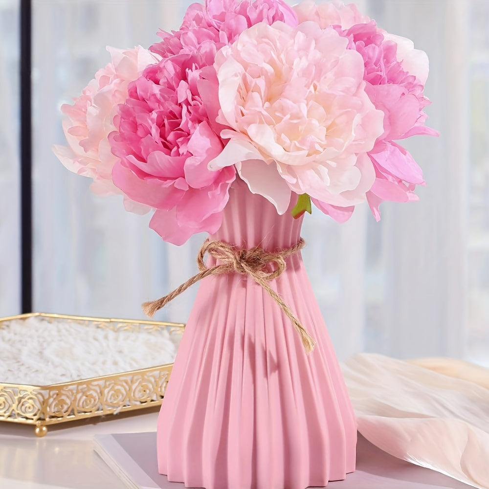 Неразрушимые пластиковые вазы с дизайном водяных рябей для современного домашнего декора и DIY цветочных композиций.