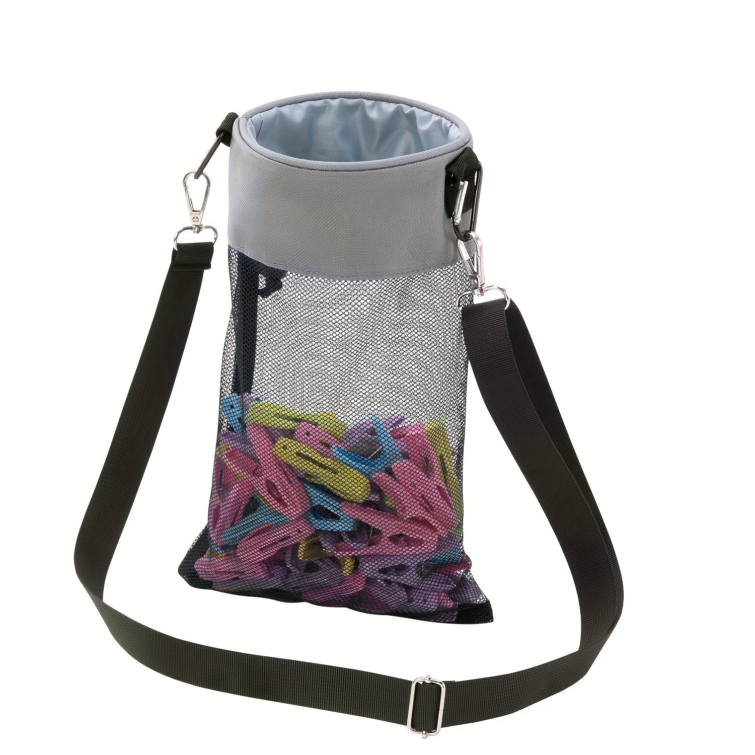 Hanging Mesh Clothespin Storage Bag Outdoor Organizer with Drawstring