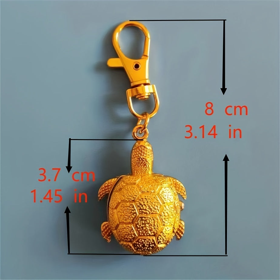 Reloj de bolsillo con forma de tortuga, collar largo, movimiento de cuarzo, exhibición en pared
