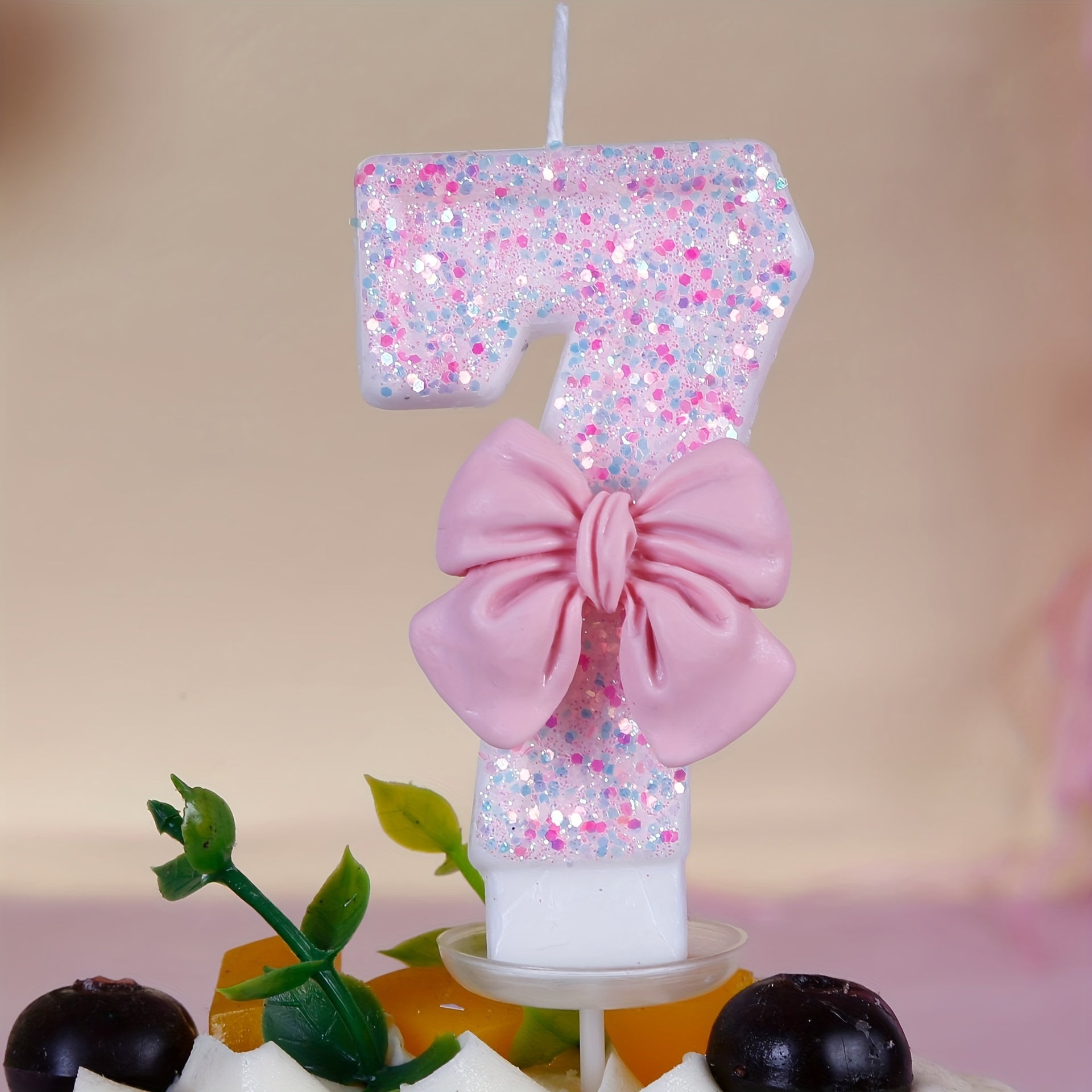 Pink Number 0-9 Birthday Candle for Girl's Cake Decorations