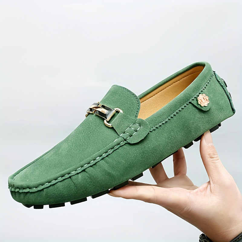 Men's Leather Slip-On Loafers Moccasins Flat Shoes Anti-skid Durable